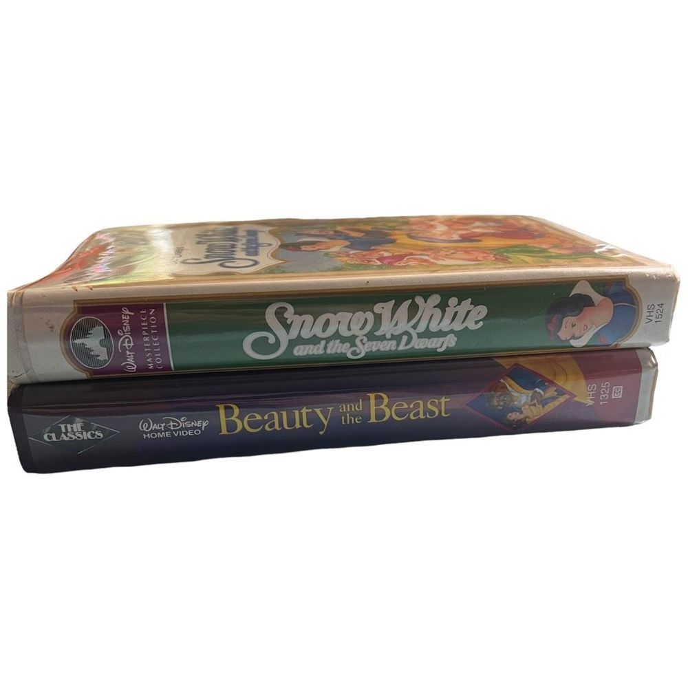 Walt Disney Princess VHS Movie Tapes Set Of 2 Beauty And The Beast Snow White
